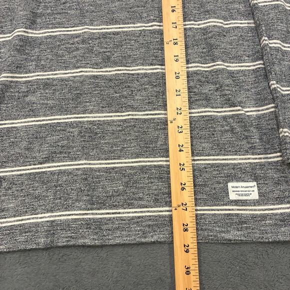 Modern Amusement Gray White Striped Long Sleeve T-Shirt Casual Top Men’s Size M - Picture 5 of 10